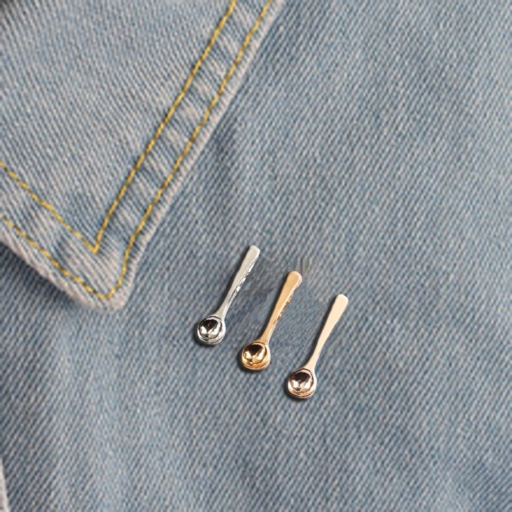 Vintage Collectible Spoons - دبوس معدني بتصميم ملعقة قهوة أنيق