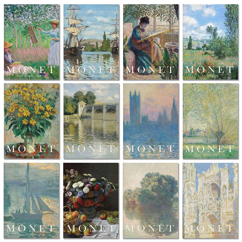 Vintage Collectible Posters - خمر كلود مونيه الفنان الشهير تحفة